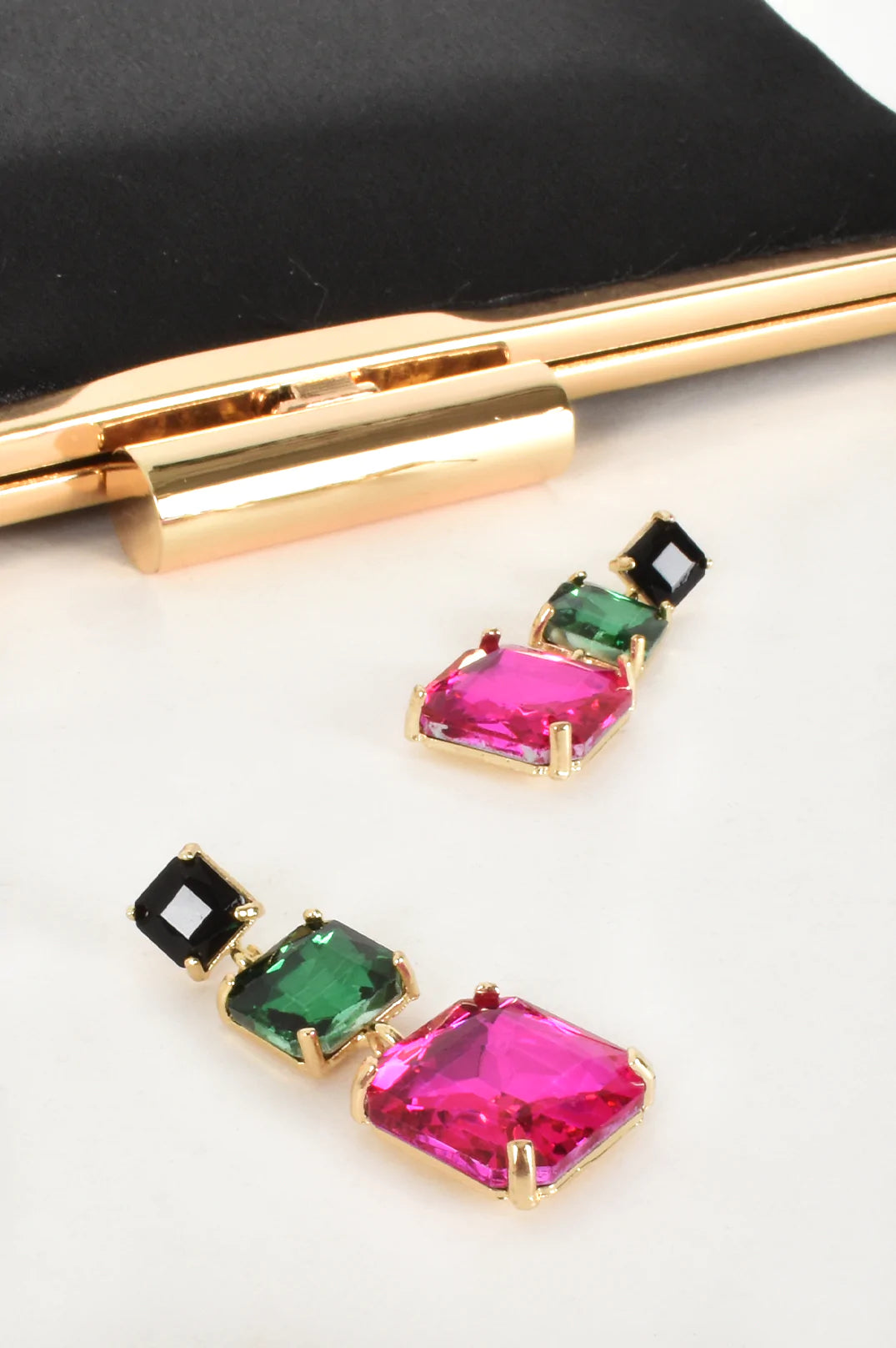 Modern Cocktail Jewel Drop Earrings