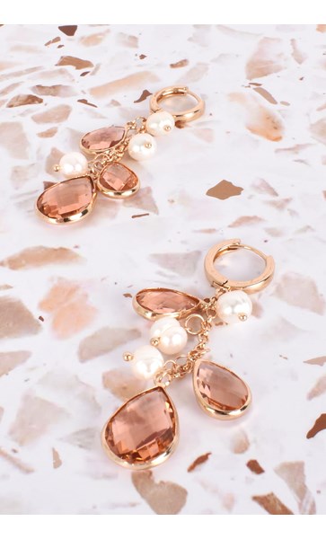 Cluster Drop Mini Hoops Earring