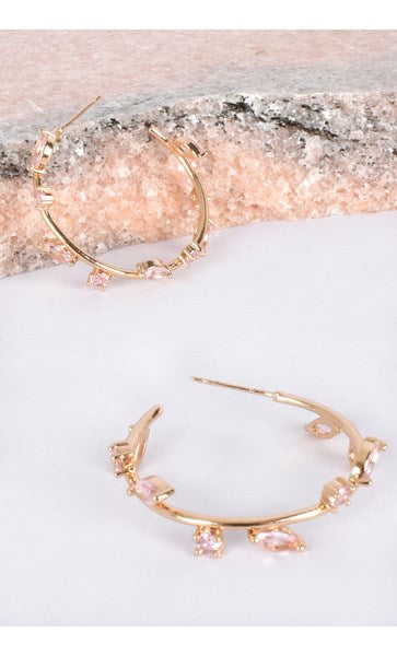 Mira Jewelled Hoops Earring