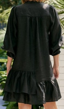 Bliss Long Sleeve Linen Dress