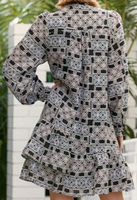 Bliss Long Sleeve Linen Floral Dress