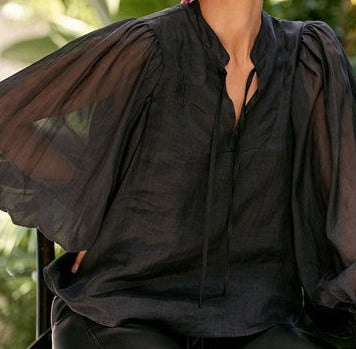 Miranda Puff Sleeve Ramie Top