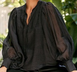 Miranda Puff Sleeve Ramie Top