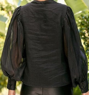Miranda Puff Sleeve Ramie Top