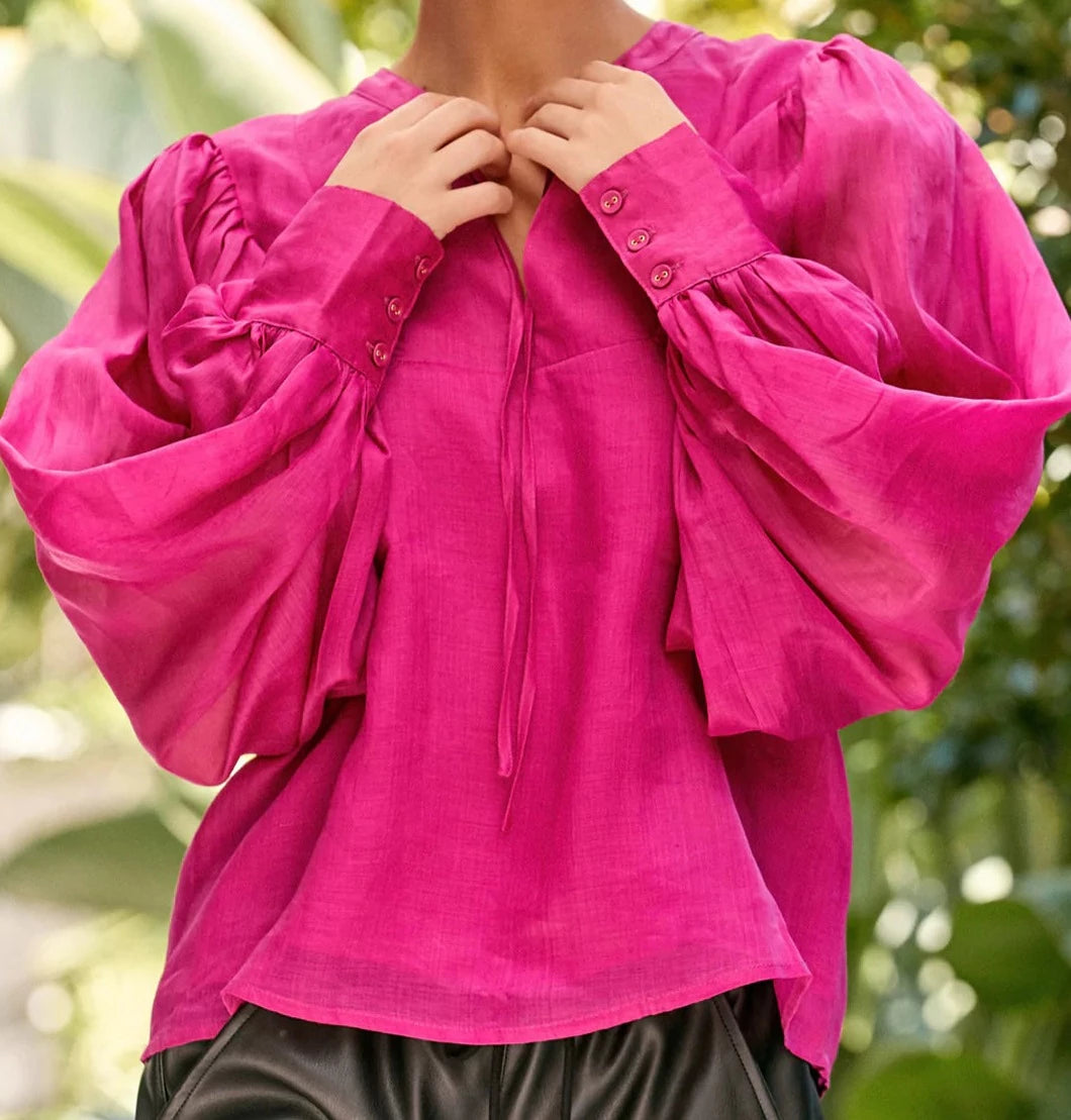 Miranda Puff Sleeve Ramie Top