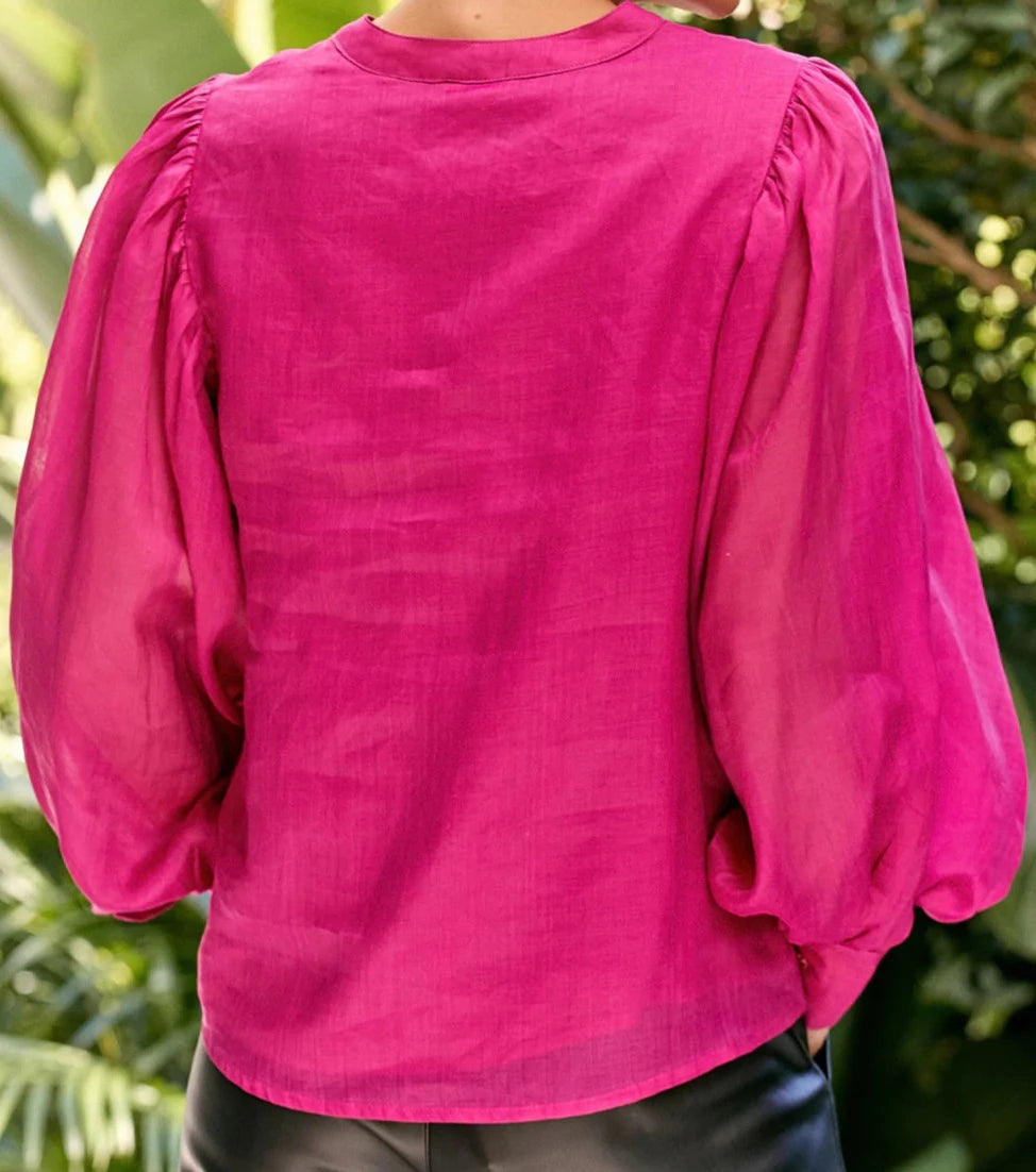 Miranda Puff Sleeve Ramie Top