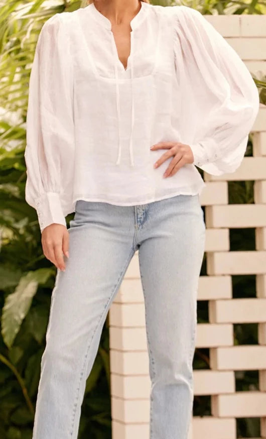 Miranda Puff Sleeve Ramie Top