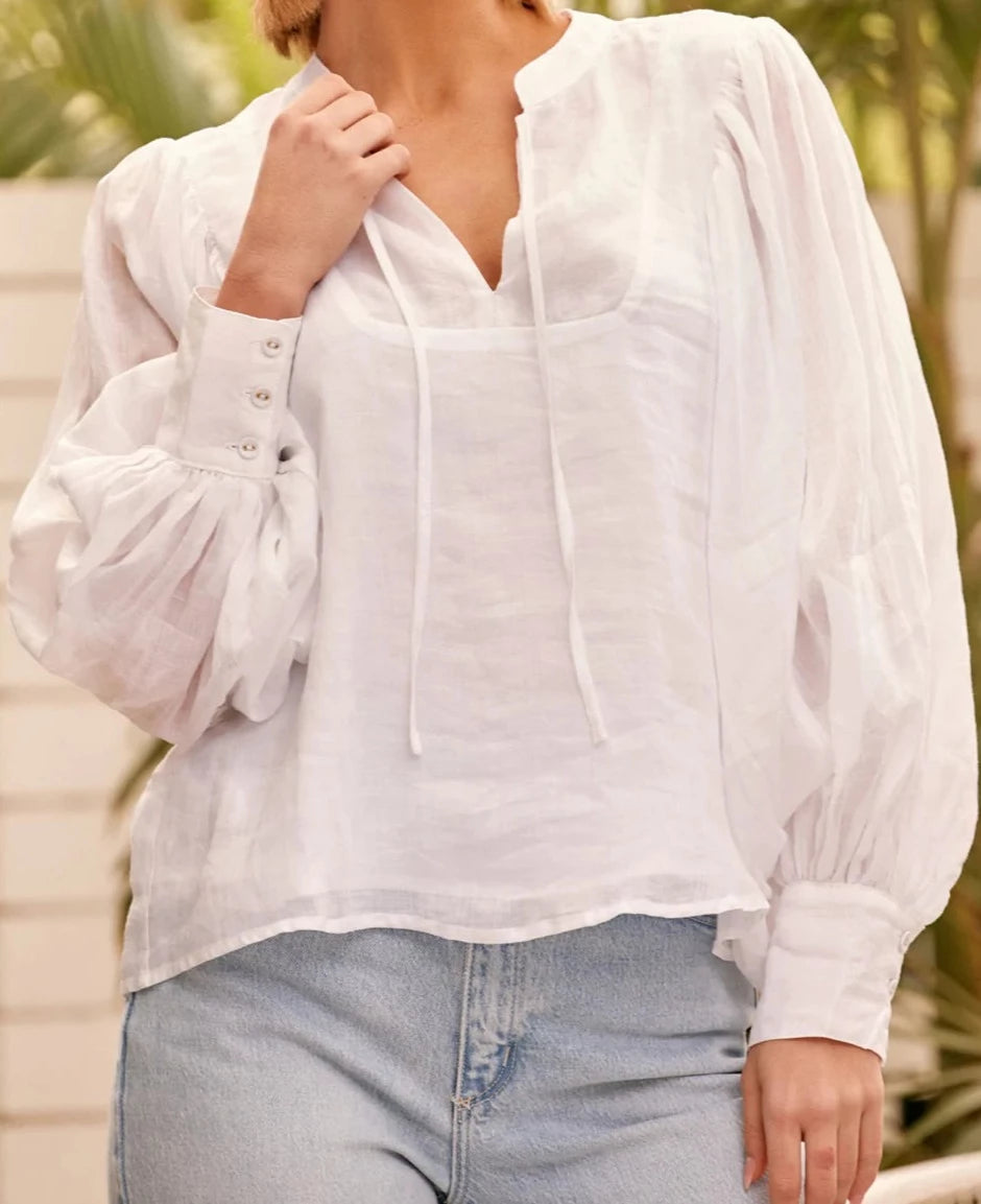 Miranda Puff Sleeve Ramie Top