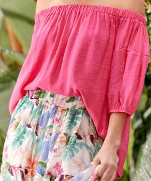 Elliot Pink Off Shoulder Top