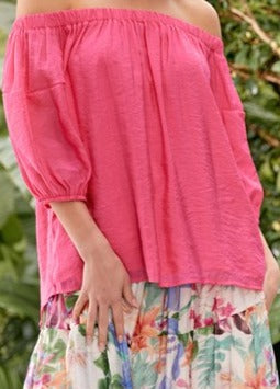 Elliot Pink Off Shoulder Top