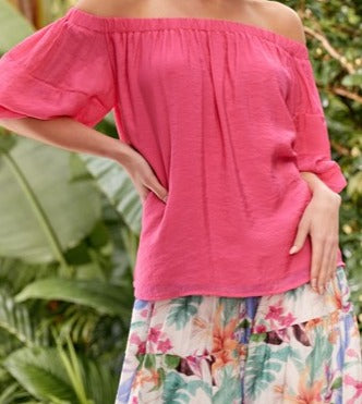 Elliot Pink Off Shoulder Top