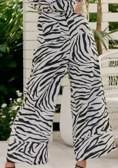 Scout Waisted Linen Pants (Zebra)