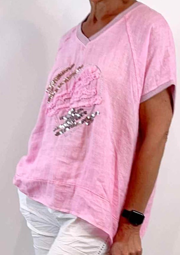 Sequin Heart Top (TEE1)