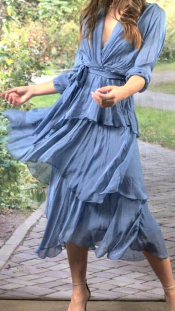 Dress Cross Over Neckline