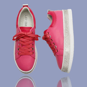 Leather Crystal Sneakers