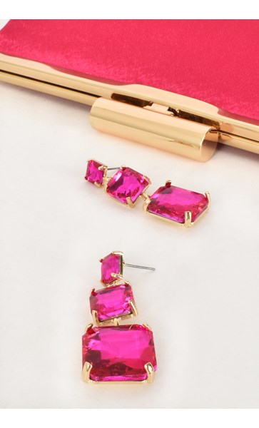 Modern Cocktail Jewel Drop Earrings