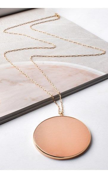 Fine Chain Round Pendant Necklace