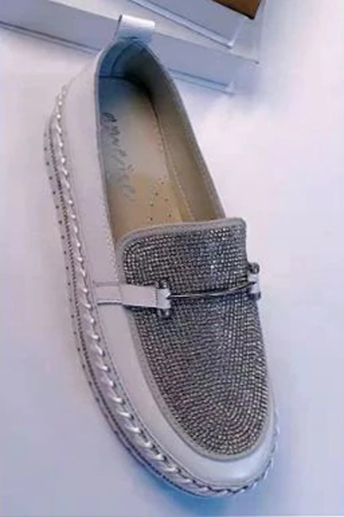 Buckle  Leather Slip-ons White