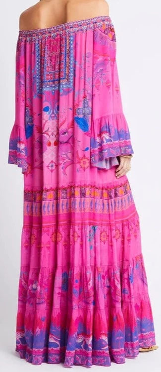 Pink Feeling Off Shoulder Maxi Dress